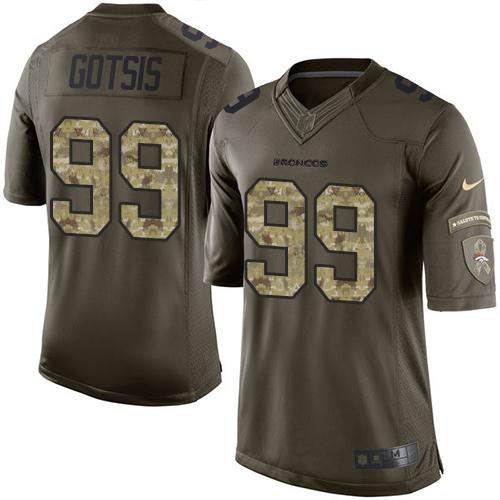 Nike Broncos #99 Adam Gotsis Green Men's Stitched NFL Limited Salute To Service Jersey - Click Image to Close